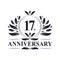 17th Anniversary celebration, luxurious 17 years Anniversary logo design.