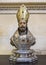 17th Century bust of Saint Laureano in the Main Sacristy of the Seville Cathedral in Spain.