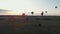 18-07-2019 Suzdal, Russia: different colorful air balloons are taking off over the field - beginning sunset