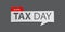18 April Tax Day banner on gray background. Banner design template in paper cutting art style.