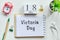 18 eighteenth Victoria Day May Month Calendar Concept on Wooden Blocks