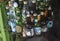 18 February 2017 Kyoto, Japan. A group of empty designed bottles at local convenience store with Japanese products background.