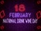 18 February National Drink Wine Day Neon Text Effect on Bricks Backgrand