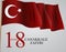 18 mart canakkale zaferi. Translation: 18 March, Canakkale Victory Day. Vector Illustration