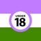 18 under sign warning symbol on the genderqueer pride flags background, LGBTQ pride flags of lesbian, gay, bisexual,