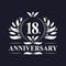 18 years Anniversary logo, luxurious 18th Anniversary design celebration.