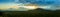 180 degree panorama of sunrise over the rain forest of Nechisar National Park, Ethiopia