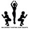 180 degree twisting jump squats. Sport exersice. Silhouettes of woman doing exercise. Workout, training