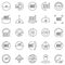 180 Degrees outline icons set. Vector Angle concept symbols