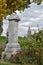 1800`s gravestones in a country graveyard