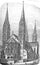 1800s Christian illustrations for Bible. Cathedral in Germany