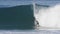 180p slow motion shot of a surfer escaping a closeout tube at backdoor in hawaii