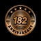 182 years anniversary celebration. 182nd anniversary logo design. 182years logo.