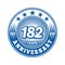 182 years anniversary celebration. 182nd anniversary logo design. 182years logo.