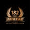 182 years anniversary. Elegant anniversary design. 182nd years logo.