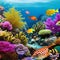 1851 Enchanted Underwater World: A magical and enchanting background featuring an underwater world with colorful corals, marine