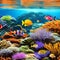 1851 Enchanted Underwater World: A magical and enchanting background featuring an underwater world with colorful corals, marine