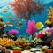 1851 Enchanted Underwater World: A magical and enchanting background featuring an underwater world with colorful corals, marine