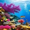 1851 Enchanted Underwater World: A magical and enchanting background featuring an underwater world with colorful corals, marine