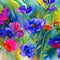 1861 Abstract Watercolor Blooms: An artistic and abstract background featuring watercolor blooms in vibrant and fluid colors, co