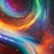 1866 Abstract Galaxy Art: A captivating background featuring abstract galaxy art with swirling nebulae, cosmic colors, and a sen