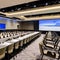 187 A contemporary conference center with cutting-edge audiovisual technology, flexible meeting spaces, and impeccable service,