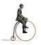 1880\'s Man Riding a Penny-farthing Bicycle.