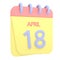 18th April 3D calendar icon