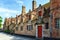 The 18th century De Pelikaan almshouses along the Groenerei in Bruges, Belgium