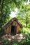 18th Century medieval woodcutters shed in woodland setting