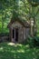 18th Century medieval woodcutters shed in woodland setting