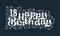 18th Happy Birthday lettering, 18 years Birthday beautiful typography design with dots, lines, and leaves
