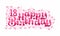 18th Happy Birthday lettering, 18 years Birthday beautiful typography design with pink dots, lines, and leaves