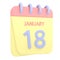 18th January 3D calendar icon