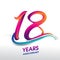 18th Years Anniversary celebration logo, birthday vector design