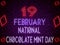 19 February National Chocolate Mint Day Neon Text Effect on Bricks Backgrand