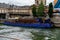 19 June 2019 - PARIS, FRANCE: Floating restaurant or boat restaurant on the Seine river, Paris