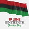 19 June African American Emancipation Day. Juneteenth Freedom Day. 19 June African American Emancipation Day holiday