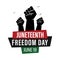 19 june, Juneteenth Independence Day. African-American history and heritage. Freedom or Liberation day. Card, banner, poster, back