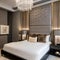 19 A transitional-style bedroom with a tufted headboard, neutral tones, and bold artwork3, Generative AI