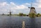 19 windmills at Kinderdijk built about 1740 is part of a larger water management system to prevent flooding.