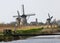 19 windmills at Kinderdijk built about 1740 is part of a larger water management system to prevent flooding.