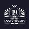 19 years Anniversary logo, luxurious 19th Anniversary design celebration.