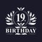 19 years Birthday logo, 19th Birthday celebration