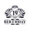 19 years Birthday Logo, Luxury 19th Birthday Celebration