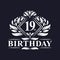 19 years Birthday Logo, Luxury 19th Birthday Celebration