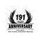 191 years anniversary. Elegant anniversary design. 191st years logo.