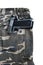 1911 semi automatic handgun in camouflage pant pocket white back