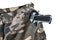 1911 semi automatic handgun in camouflage pant pocket white back