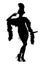 1920 woman fashion style vector. silhouette. Flapper girl retro design in 20 s style